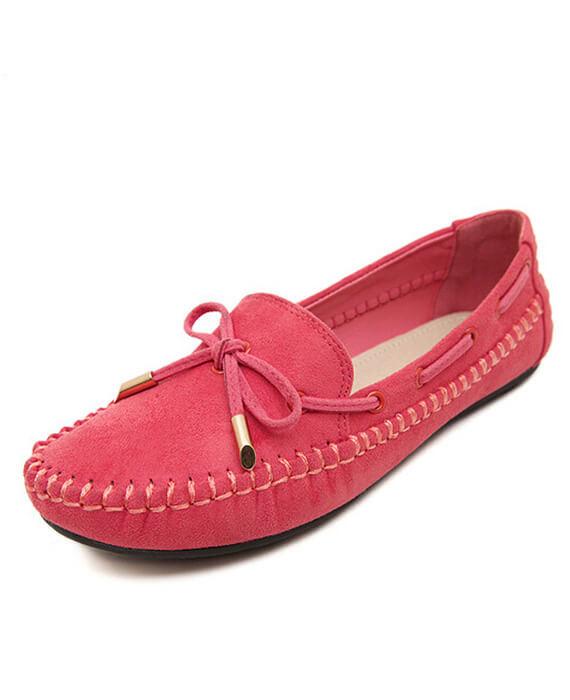 Casual Bowtie Loafers Sweet Candy Colors Slip-on Flats Shoes