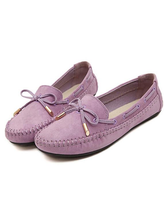 Casual Bowtie Loafers Sweet Candy Colors Slip-on Flats Shoes