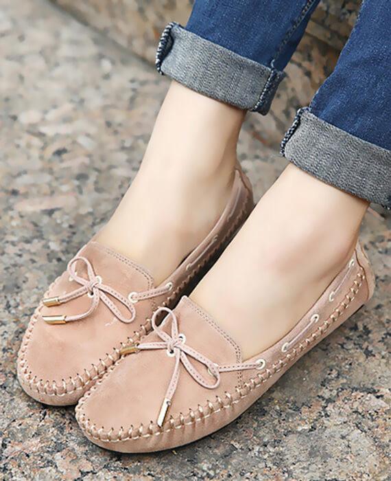 Casual Bowtie Loafers Sweet Candy Colors Slip-on Flats Shoes