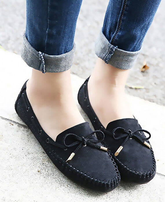 Casual Bowtie Loafers Sweet Candy Colors Slip-on Flats Shoes