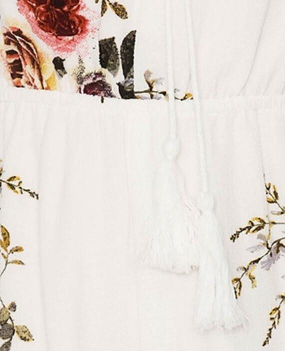 Off Shoulder Floral Overalls Jumpsuit Beach Shorts