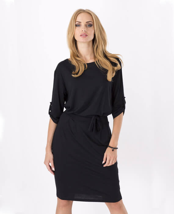 Office Round Neck Knee Length Vintage Dress
