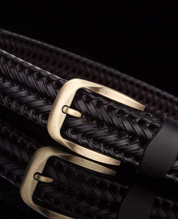 Strap Jeans Pin Buckle Vintage Weaving Leather Belts