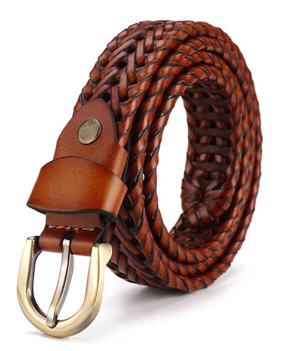 Strap Jeans Pin Buckle Vintage Weaving Leather Belts