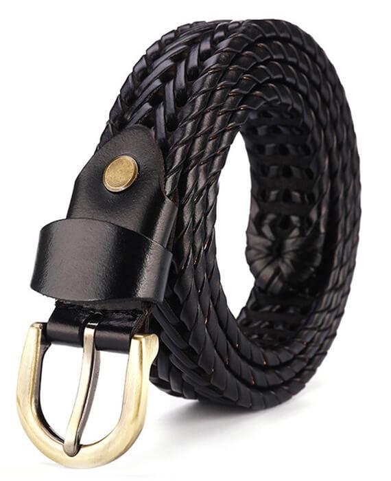 Strap Jeans Pin Buckle Vintage Weaving Leather Belts