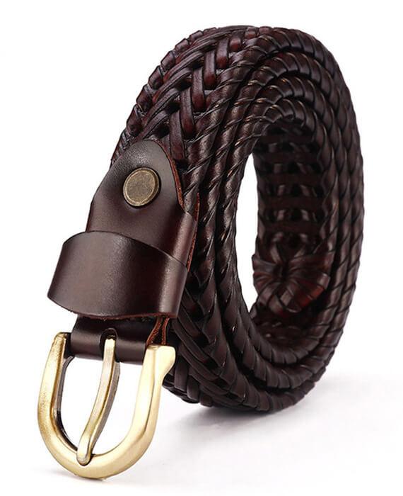 Strap Jeans Pin Buckle Vintage Weaving Leather Belts