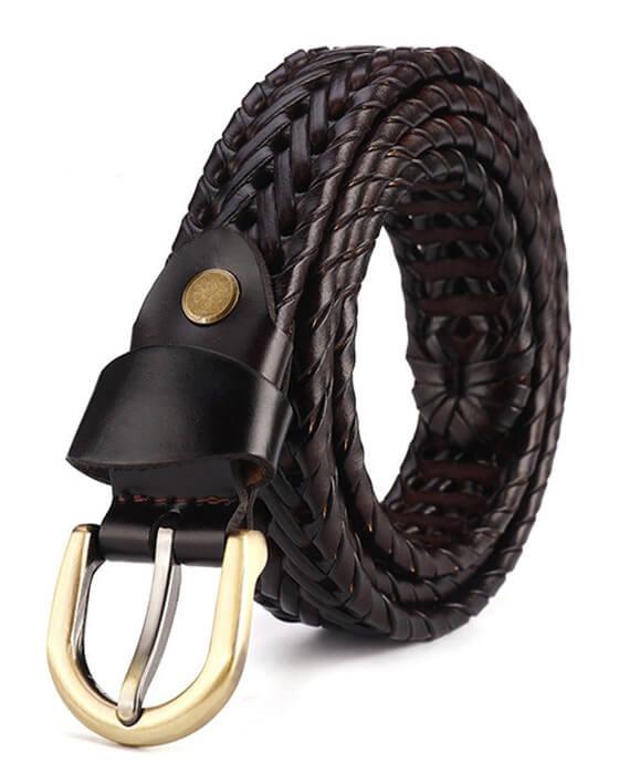 Strap Jeans Pin Buckle Vintage Weaving Leather Belts
