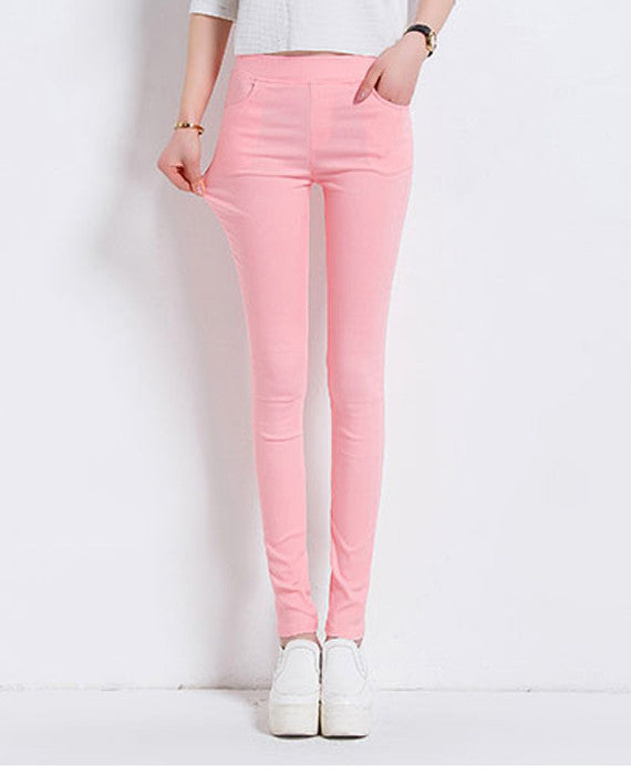 Candy Colored Skinny Stretch Pencil Pants