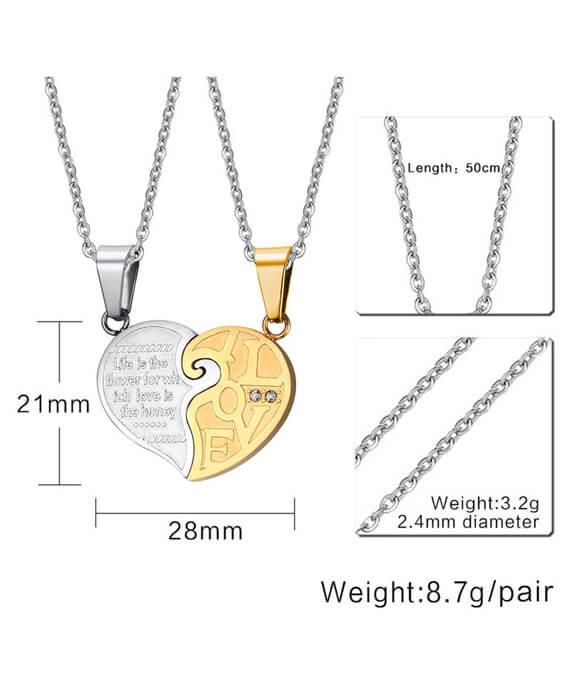 Vintage Necklace Pendant Set His & Hers