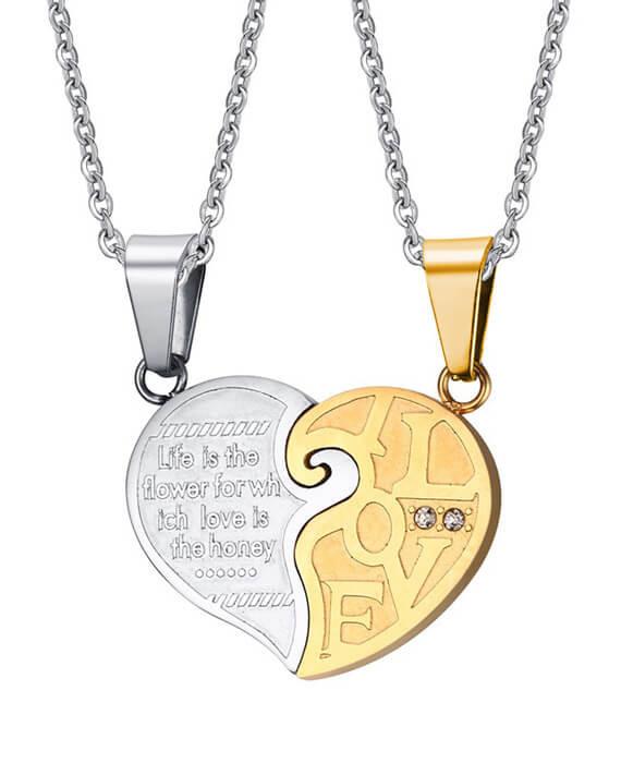 Vintage Necklace Pendant Set His & Hers