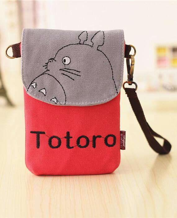 Mini Canvas Embroidered Cross Body Totoro Bag