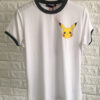 Summer Pikachu Pattern Elastic Cotton Slim T-shirt