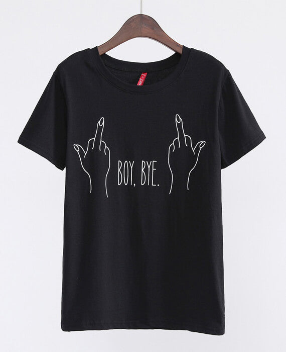 BOY BYE Letter Printing T Shirt