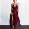 Spaghetti Strap Cold  Maxi Shoulder Dress