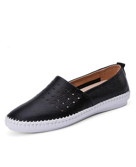 Cut Out Slip on PU Spring/Summer Flats Loafers