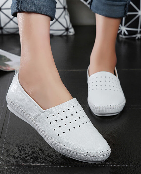 Cut Out Slip on PU Spring/Summer Flats Loafers