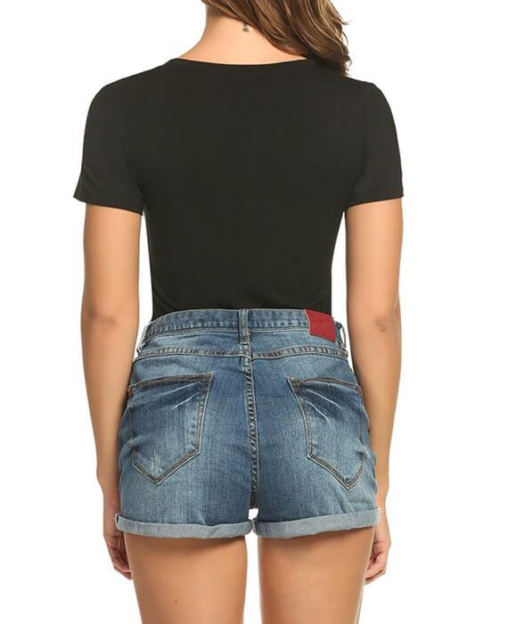 LOVE Letter Print V-Neck Slim Sexy Tops T-shirt