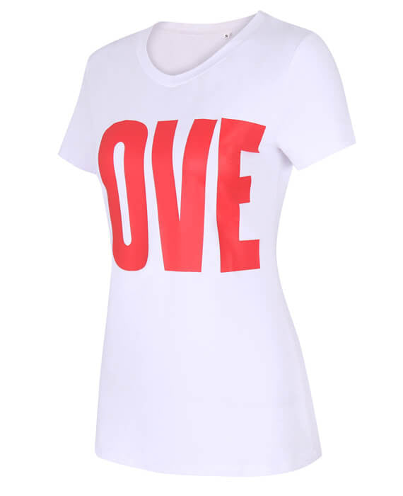 LOVE Letter Print V-Neck Slim Sexy Tops T-shirt