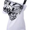 Oblique Butterfly Print Short Sleeve Cotton T-shirt