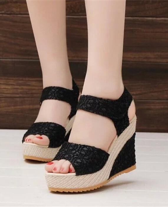 Open Toe Fish Head High Heels Wedge Sandals