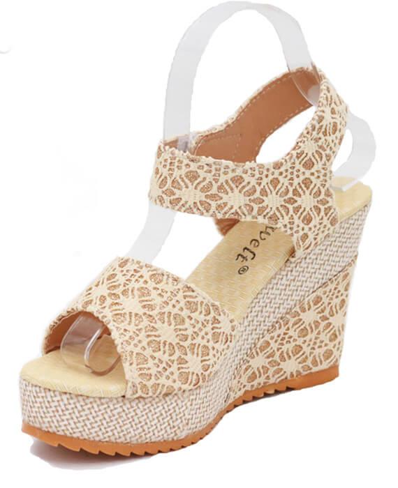 Open Toe Fish Head High Heels Wedge Sandals