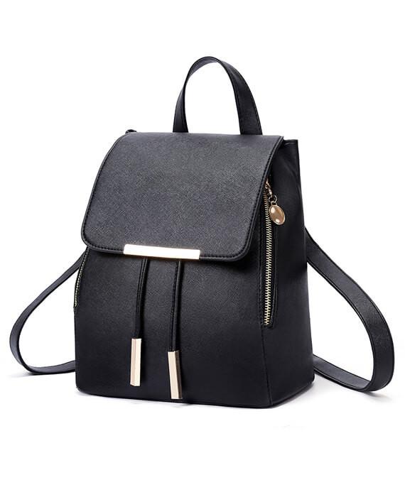 PU Leather Top-handle Backpack