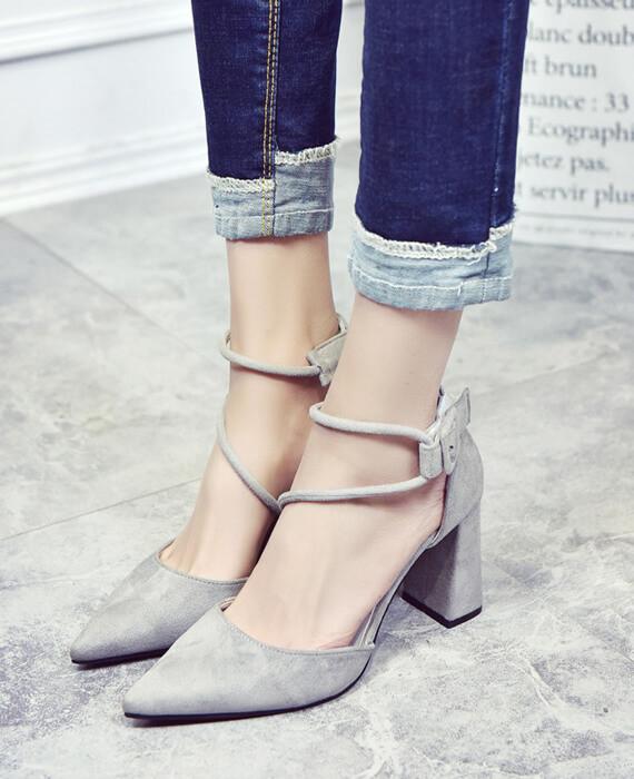 Pointed Stilettos Cross Strap High-heel Shoes