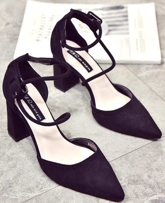 Pointed Stilettos Cross Strap High-heel Shoes