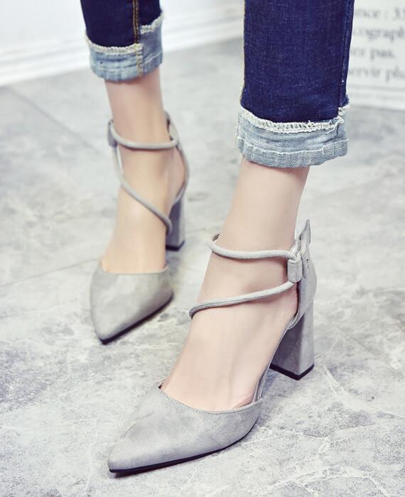 Pointed Stilettos Cross Strap High-heel Shoes