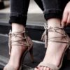Pumps Open Toe Lace Up Heels Sandals