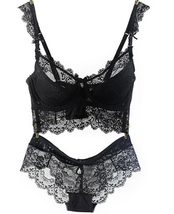 Lace Hollow Out Push Up Bra Sets
