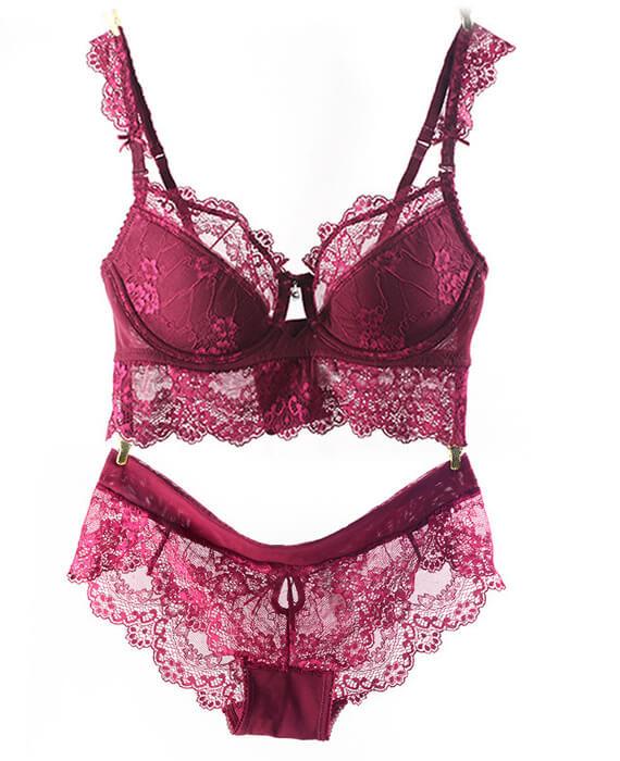 Lace Hollow Out Push Up Bra Sets