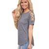 O-Neck Short Sleeve Hollow Out T-shirt