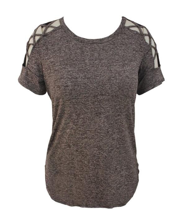 O-Neck Short Sleeve Hollow Out T-shirt