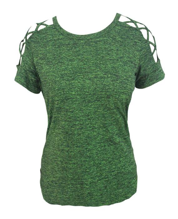 O-Neck Short Sleeve Hollow Out T-shirt