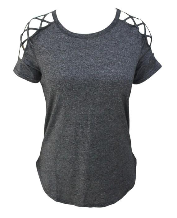 O-Neck Short Sleeve Hollow Out T-shirt