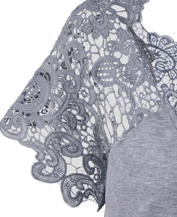 Sexy Lace Backless T-shirt Casual Loose Tee Blouse