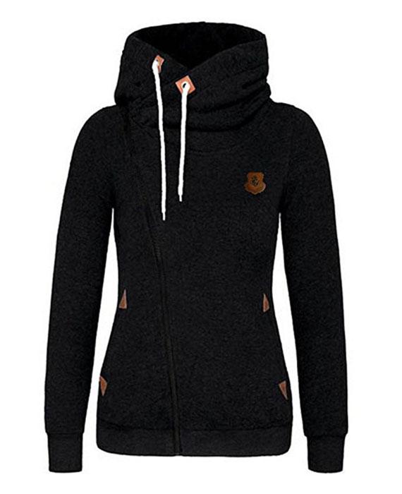 Casual Long Sleeve Side Zipper Hoodies-3