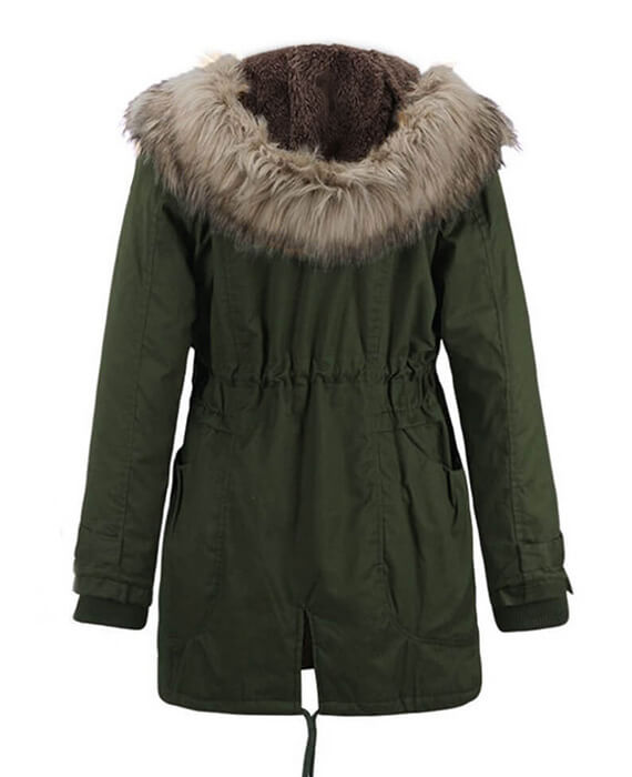 Womens Parka Coats with Fur Hood-4