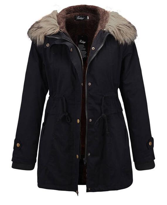Womens Parka Coats with Fur Hood