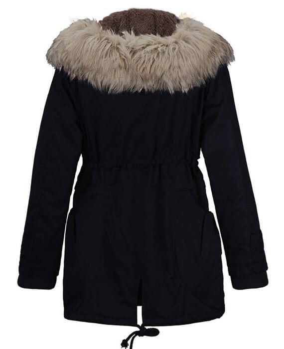 Womens Parka Coats with Fur Hood-6