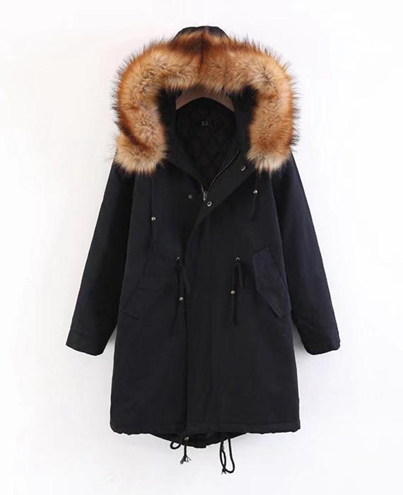 Cotton Padded Long Parka Jacket