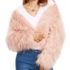 Faux Fur Long Sleeve Pink Jackets