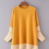 Striped Knitted Side Split Sweaters