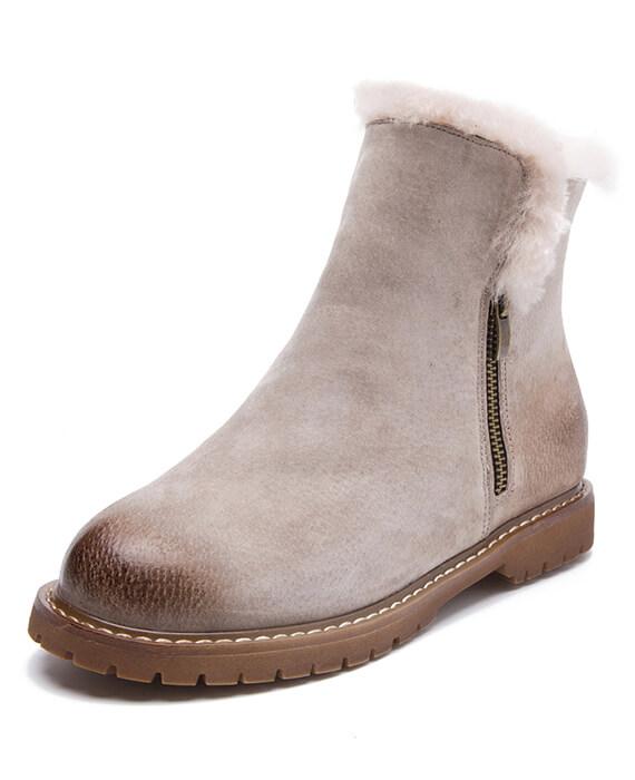 Suede Plush Cashmere Warm Ankle Boots