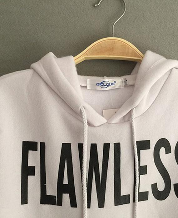 Flawless Letter Print Crop Pullover Hoodie