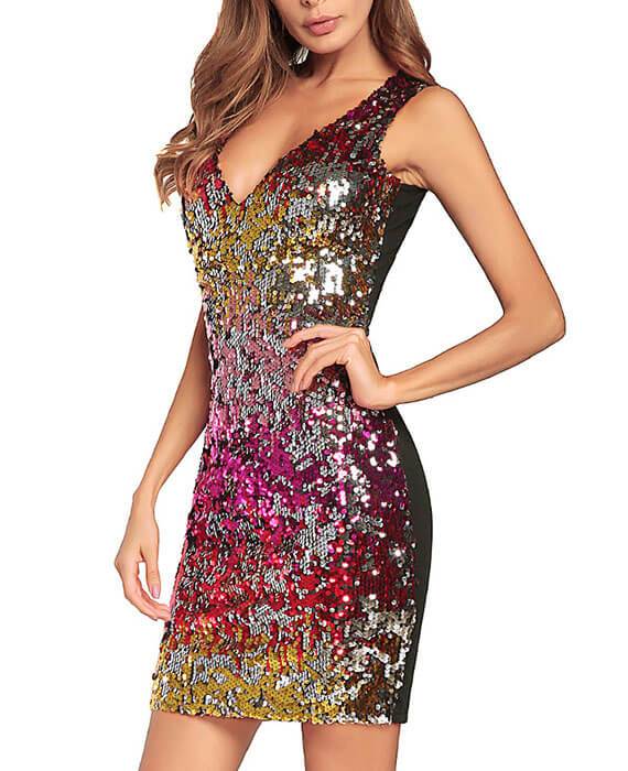 Sleeveless Sequin Bodycon Dress-3