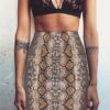 Vintage Serpentine Print Skirt