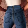 High Waist Skinny Back Zipper Jeans