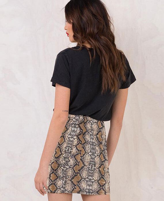Vintage Serpentine Print Skirt